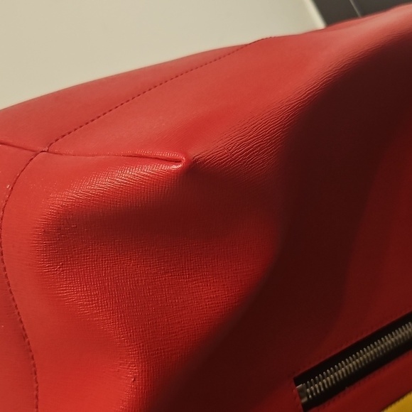 Fendi Monster Eyes Tote – Red Saffiano Leather With Fendi Charm - Picture 14 of 16